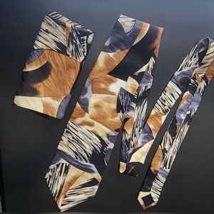 Men's Silk Tie w/pocket Square Vintage Jacques Estier Preowned